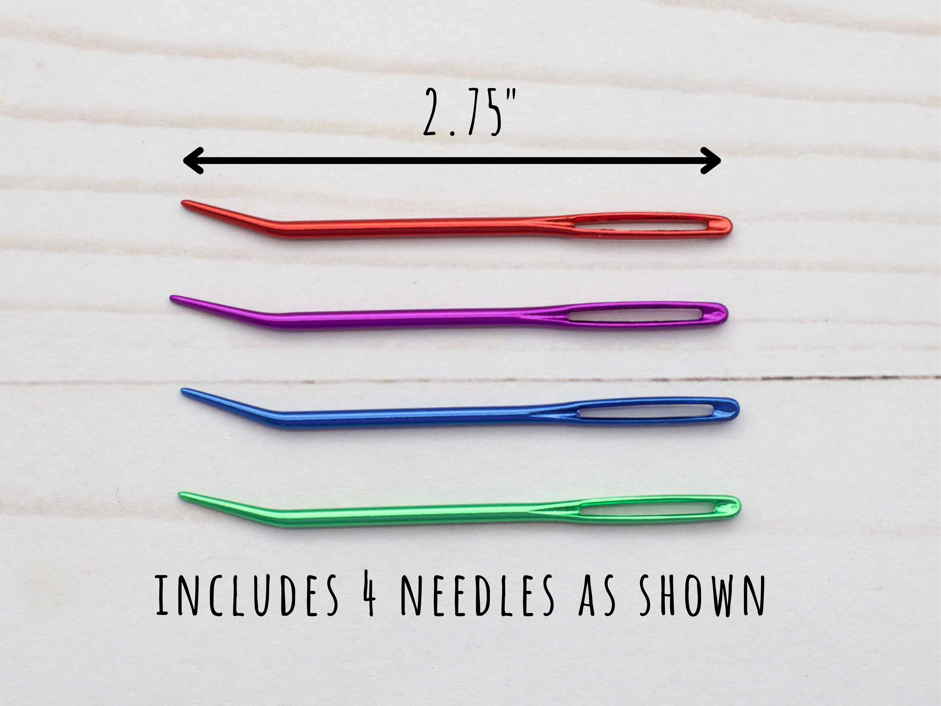 Bent Tip Colourful Darning Needles - Pack of 4 - Image 2