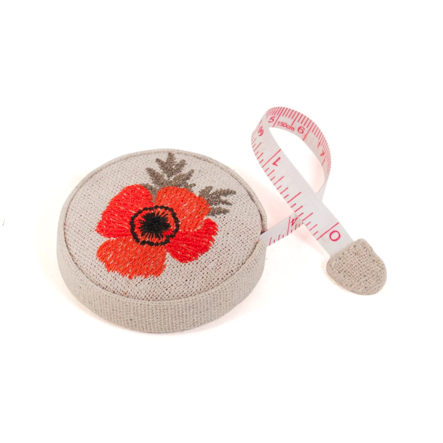 Embroidered Poppy Retractable Measuring Tape - Image 2