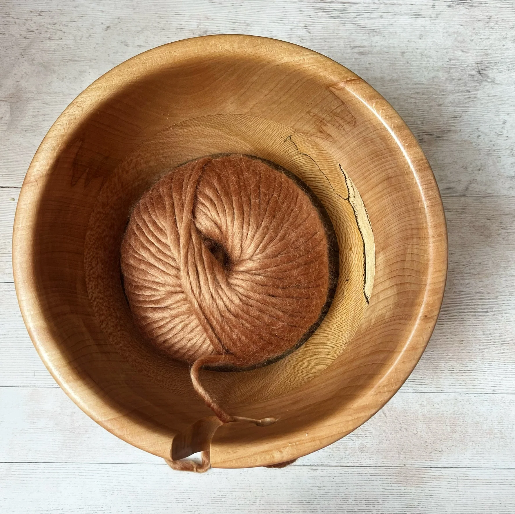 Hand Turned Yarn Bowl - Beech, London Plain & Walnut - Image 6