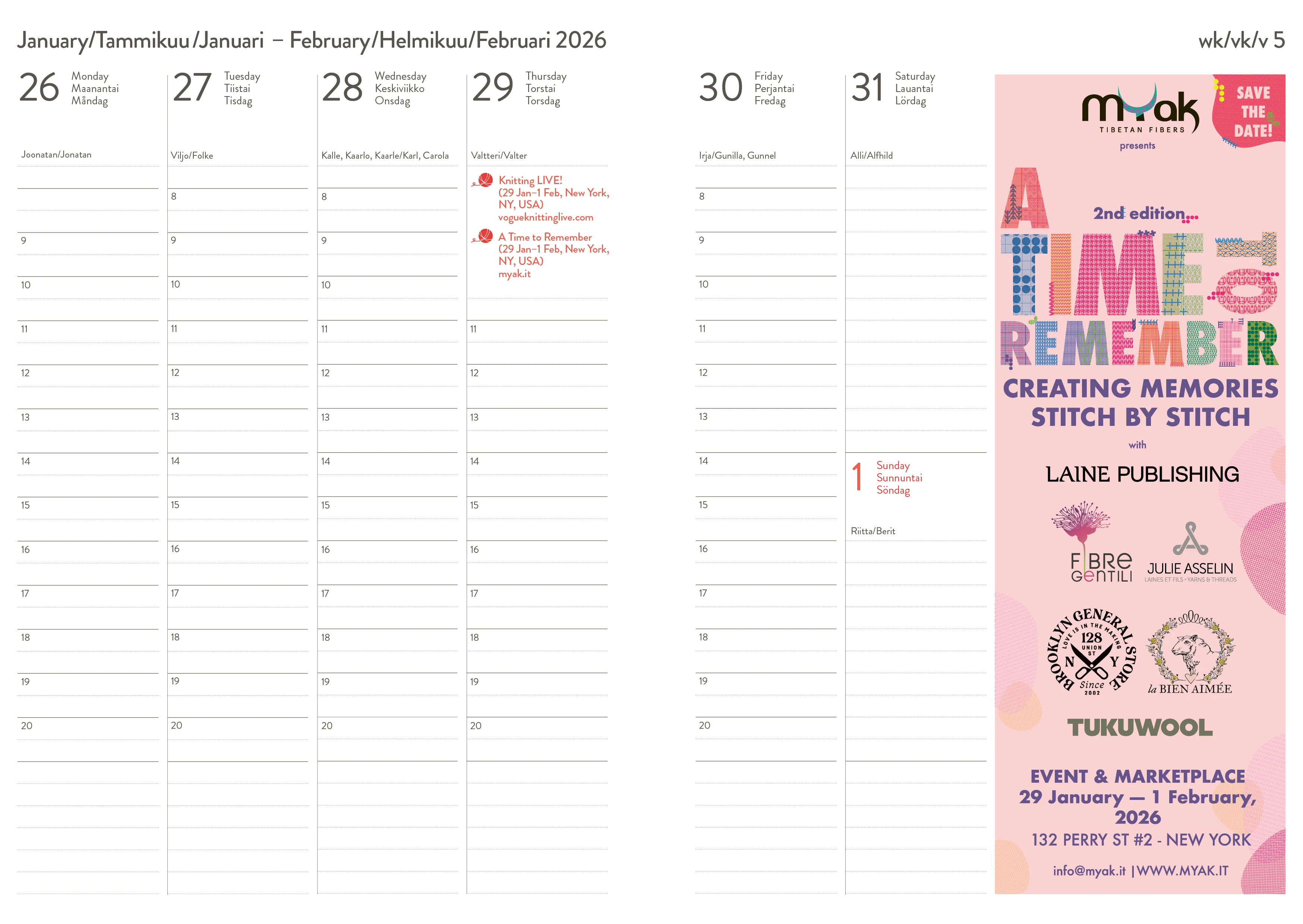 Knitter's Year 2026 Weekly Planner by Laine - Image 8