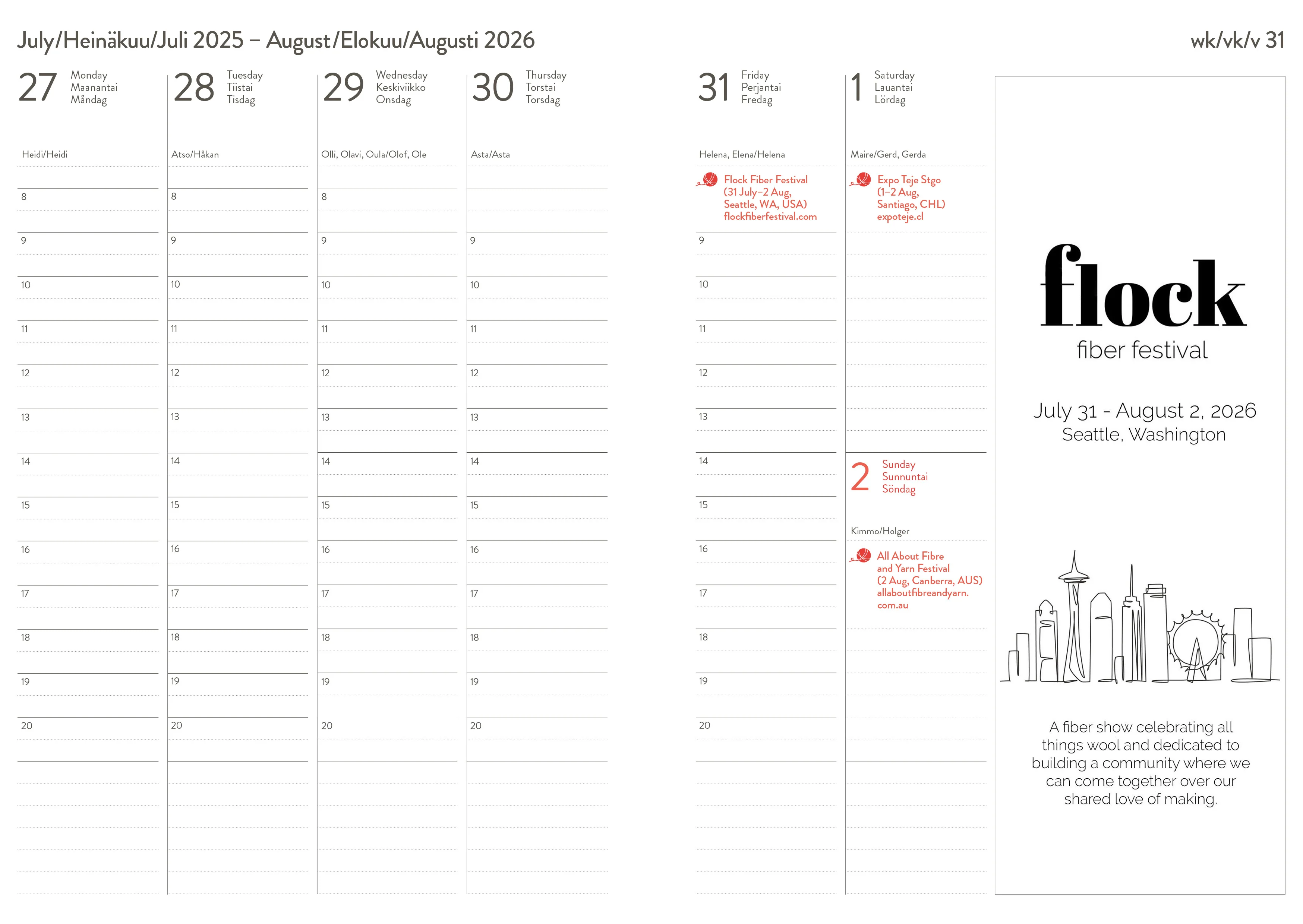 Knitter's Year 2026 Weekly Planner by Laine - Image 9