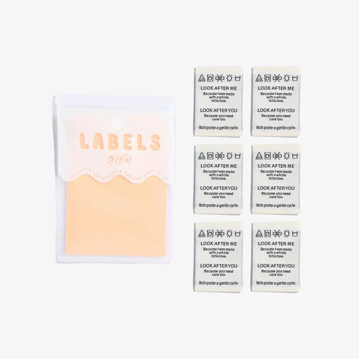 "Look After Me Look After You" Woven Labels 6 Pack - Image 3