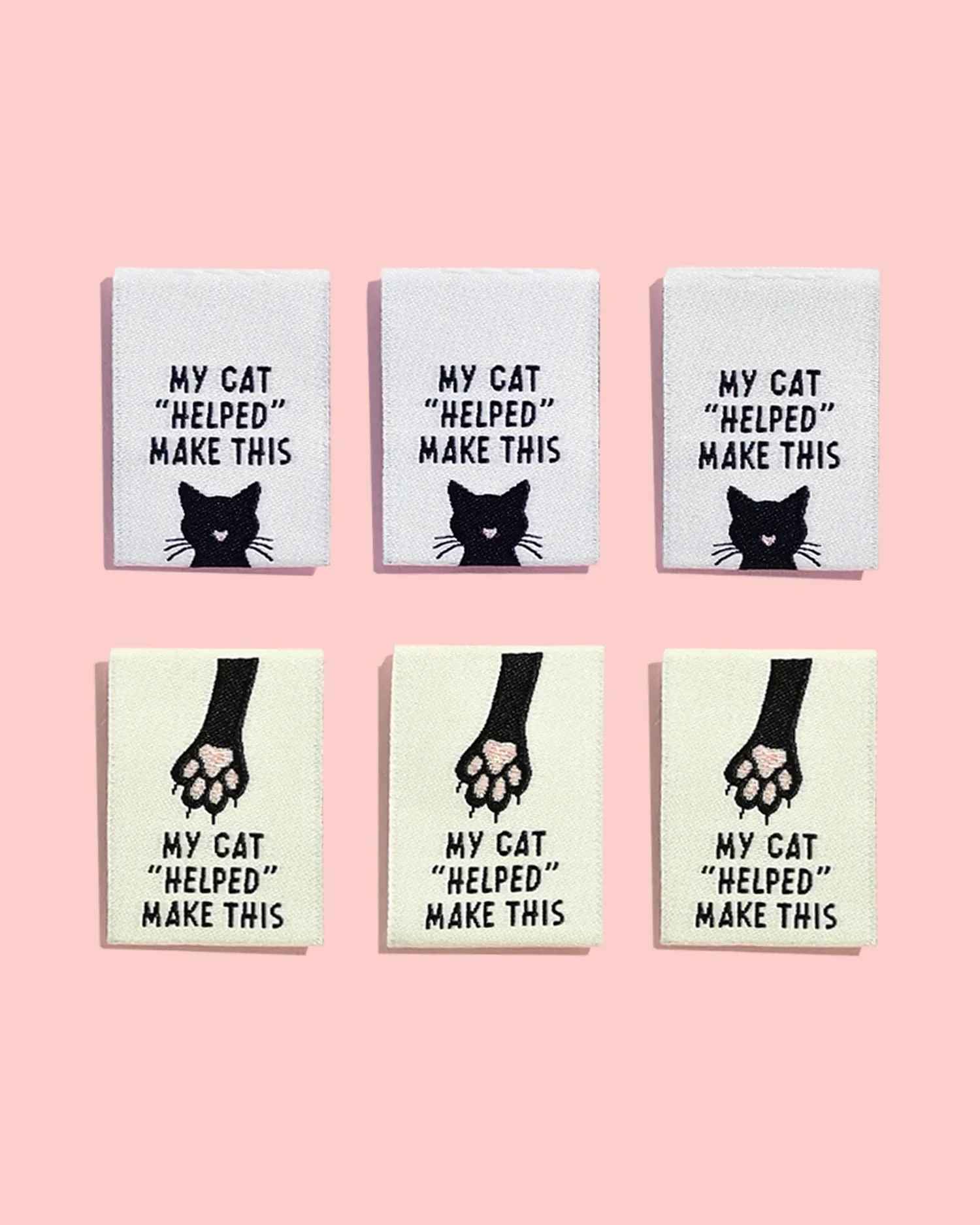 My Cat "Helped" Make This Woven Labels 6 Pack - Image 2