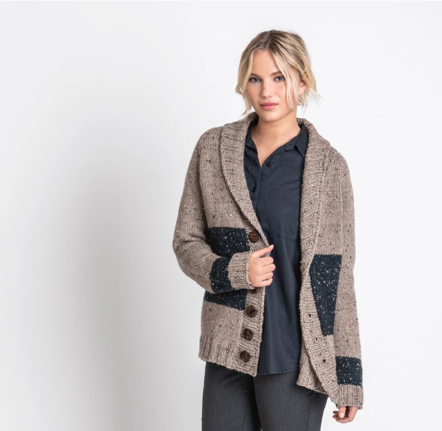 Salt Lake Cardigan Kits with Woolstok Tweed - Image 11